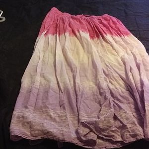 Long tie dye flowy skirt